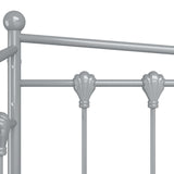 Sofa Bed Frame without Mattress Grey Metal 90x200 cm 324757