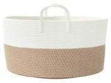 Storage Basket Brown and White 51x33 cm Cotton 358492