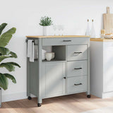 Kitchen Trolley MONZA 84x40x88.5 cm Solid Wood Pine 376110