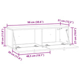 Wall-Mounted TV Cabinet White 98 x 31 x 30 cm Engineered Wood 898215