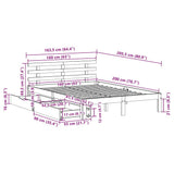 Bed Frame with Drawers without Mattress White 160x200 cm 3302015