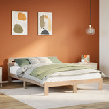 Bed Frame without Mattress 135x190 cm Double Solid Wood Pine 855573