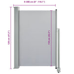Patio Retractable Side Awning 120 x 300 cm Grey 45189