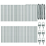 Embedded Fence Post 52 pcs Green Powder-Coated Steel 3350114