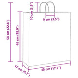 Paper Bags 250 pcs with Handles White 45x17x48 cm 4101625