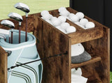 Golf Cabinet with Wheel Plain Smoked Oak 65 x 45 x 98 cm 899451