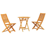 Folding Bistro Set Folding 3 pcs Brown Solid Acacia Wood 3375698