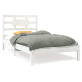 Bed Frame without Mattress White 90x190 cm Single Solid Wood 3105631
