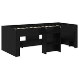 Kids'High Bed Frame 2 pcs Black Oak 90 x 190 cm 3422580
