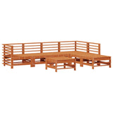 Garden Lounge Set 7 pcs Wax Brown Solid Pine Wood 3418106