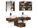 Bathroom Cabinet Set 5 pcs Smoked Oak 40 x 10.5 x 60.5 cm 3406275