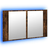 LED Bathroom Mirror Cabinet Smoked Oak 80x12x45 cm Acrylic 834951