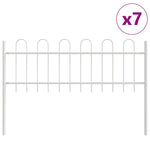 Garden Fence White 11.9 x 0.6 m Powder-coated steel 3334143