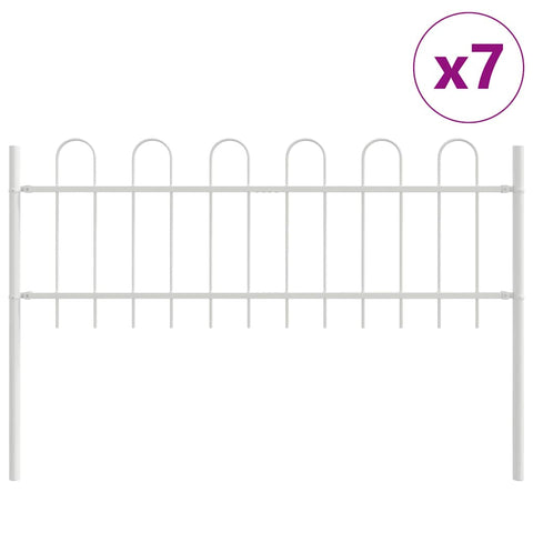 Garden Fence White 11.9 x 0.6 m Powder-coated steel 3334143