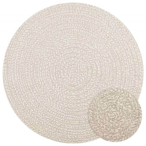 ZNTS Rug ZIZUR Cream Ø 120 cm Jute Look Indoor and Outdoor 4010385