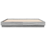 Bed Frame Grey Sonoma Engineered Wood, Plywood Super King Durable 3209840