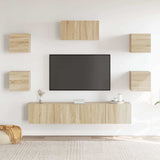7 Piece TV Cabinet Set Sonoma Oak Engineered Wood 3114504