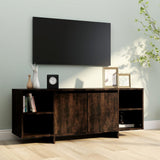 TV Cabinet Smoked Oak 130x35x50 cm Engineered Wood 813053