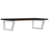 Basin Shelf Wall Mounted Steel and Solid Wood Oak 3302622