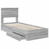 Storage Bed with Drawer Grey Sonoma 75 x 190 cm Engineered Wood 3410852