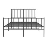 Metal Bed Frame without Mattress with Footboard Black 120x200cm 350880