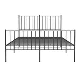 Metal Bed Frame without Mattress with Footboard Black 120x200cm 350880