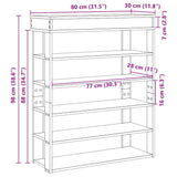 Shoe Rack Concrete Oak 80x30x98 cm Engineered Wood 859935