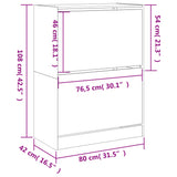 Shoe Cabinet with 2 Flip-Drawers White 80x42x108 cm 3214399
