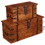 Two Piece Storage Chest Set Solid Wood 244050