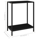 Console Table Black Tempered glass Compact Simplistic 322828