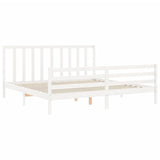 Bed Frame without Mattress White 200x200 cm Solid Wood Pine 3193812