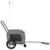Pet Bike Trailer with Storage Red and grey 125 x 53 x 54 cm 93845