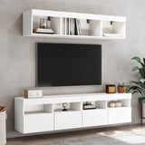 5 Piece TV Wall Units with LED White Engineered Wood 3216718