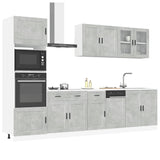 7 Piece Kitchen Cabinet Set Kalmar Concrete Grey Engineered Wood 3314755