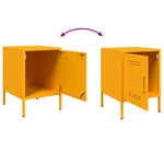 ZNTS Bedside Cabinet Mustard Yellow 36x39x50.5 cm Steel 842916