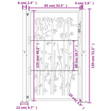 Garden Gate Anthracite 100x125 cm Steel Bamboo Design 153180