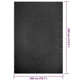 Rug ZIZUR Anthracite 200x290 cm Jute Look Indoor and Outdoor 4010338