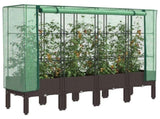Raised Bed with Greenhouse Cover Rattan Look 160x40x140 cm 4015807