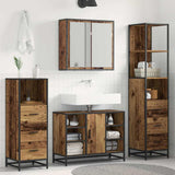Bathroom Furniture Set with Door 4 pcs Old Wood Engineered Wood 3402354