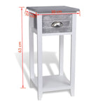 ZNTS Nightstand with 1 Drawer Grey and White 242038