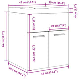 2 Piece Bathroom Furniture Set Concrete Grey Engineered Wood 3324857