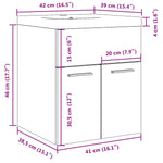 ZNTS 2 Piece Bathroom Furniture Set Concrete Grey Engineered Wood 3324857