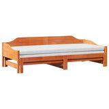 Daybed with Trundle without Mattress Wax Brown 80x200 cm Solid Wood 850904