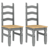 ZNTS 3 Piece Dining Set Panama Grey Solid Wood Pine 3345201