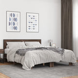 Bed Frame without Mattress Brown Oak 150x200 cm King Size 3280101