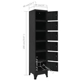Locker Cabinet Black 38x40x180 cm Steel 339794