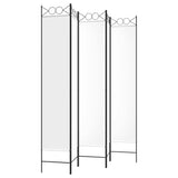 5-Panel Room Divider White 200x220 cm Fabric 350170
