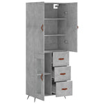 Highboard Concrete Grey 69.5x34x180 cm Engineered Wood 3195935