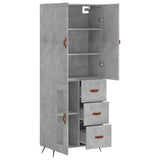 Highboard Concrete Grey 69.5x34x180 cm Engineered Wood 3195935