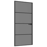 Interior Door 93 x 201.5 cm Tempered Glass and Aluminium 42054103